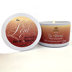 FIG ALMOND SCRIPTURE TIN "FAVOR & ABUNDANCE" - 8 OZ
