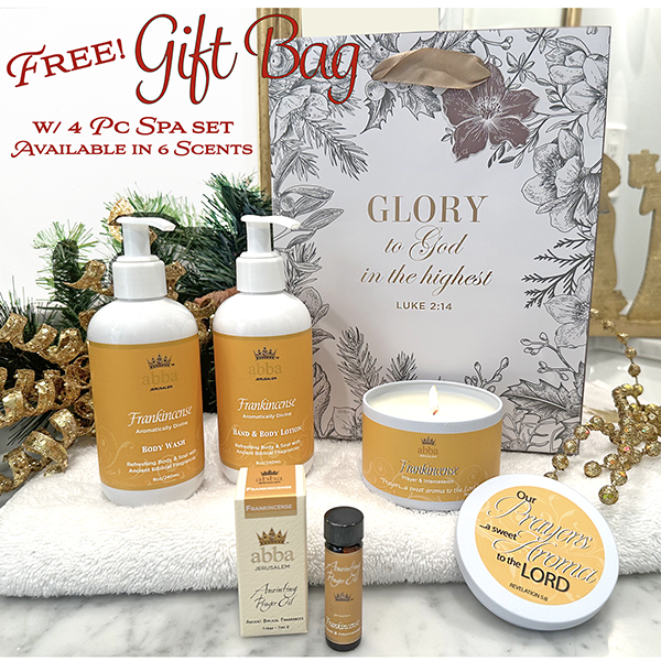 FREE "GLORY" GIFT BAG - 1/4 OZ OIL, LOTION, WASH, SCRIPTURE TIN