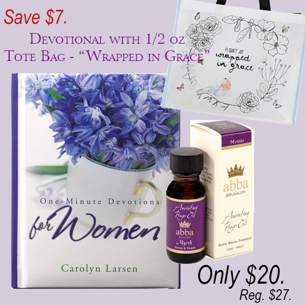 MYRRH OIL - 1/2 oz WITH 1 MINUTE DEVOTIONAL & TOTE