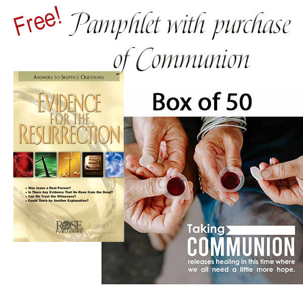 FREE PAMPHLET WITH COMMUNION - PREFILLED JUICE/WAFER (BOX OF 50)