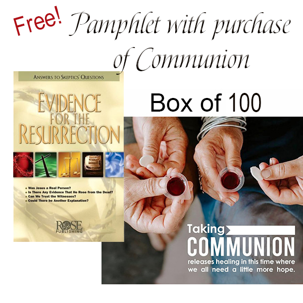 FREE PAMPHLET WITH COMMUNION - CUP PREFILLED JUICE/WAFER (Box of 100)
