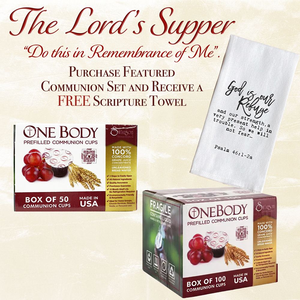 FREE TOWEL WITH COMMUNION - CUP PREFILLED JUICE/WAFER (Box of 100)