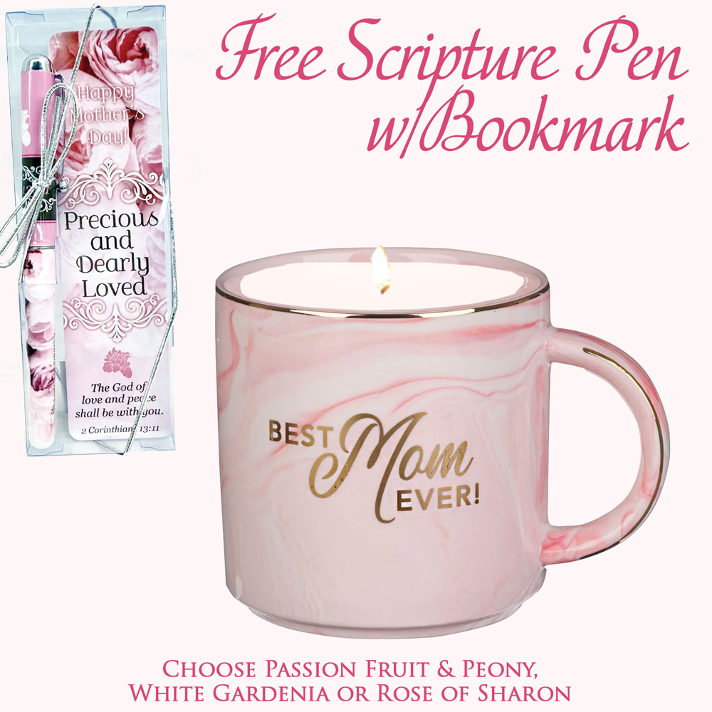 FREE GIFT BAG W/ BOOKMARK "BEST MOM" MUG CANDLE