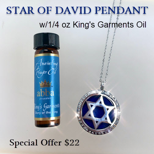 Diffuser Pendant - OPEN Star of David with 1/4oz King's Garments Anointing Oil-$22!