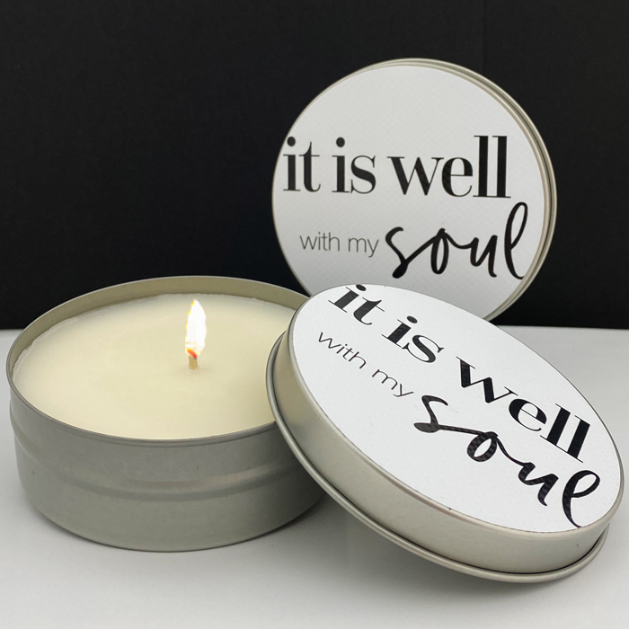 40% OFF! IT IS WELL - WHITE GARDENIA - TIN CANDLE