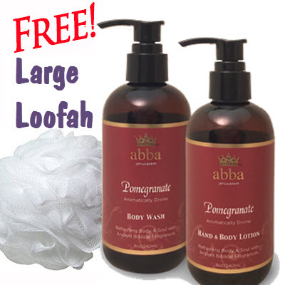 Pomegranate Spa Duo with large Loofa