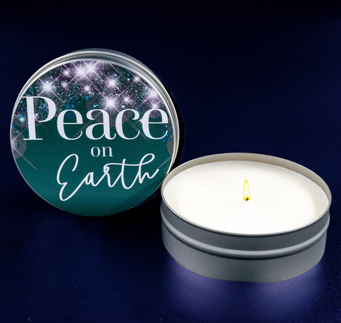 70% OFF!PEACE ON EARTH CANDLE TIN - BALSAM & CEDAR