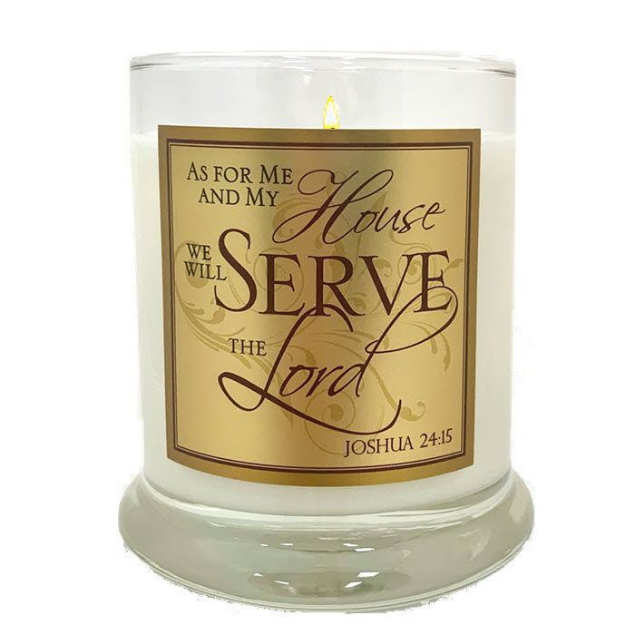 AS FOR ME AND MY HOUSE GLASS CANDLE - CEDAR