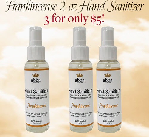 3 FOR $5! FRANKINCENSE HAND SANITIZER, 2 oz - FINAL SALE