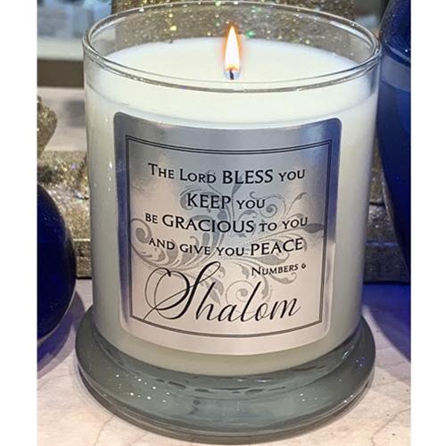 "SHALOM" GLASS CANDLE - FRANKINCENSE & MYRRH