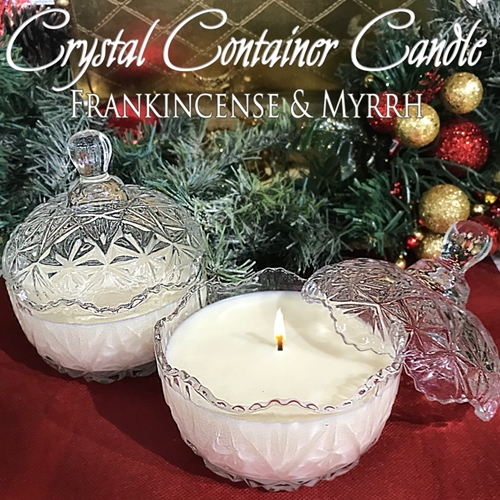 CRYSTAL CONTAINER CANDLE - FRANKINCENSE & MYRRH