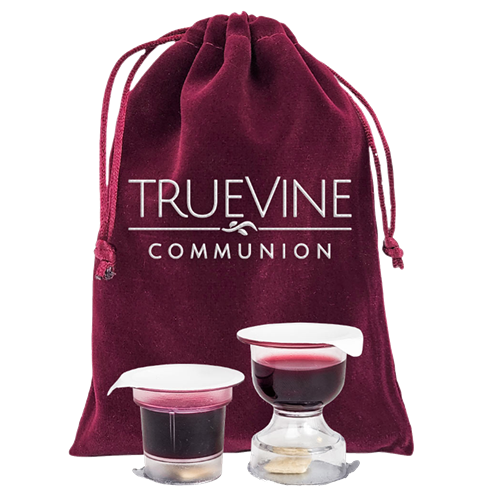 10 - COMMUNION CUPS WITH WAFERS IN VELVET POUCH