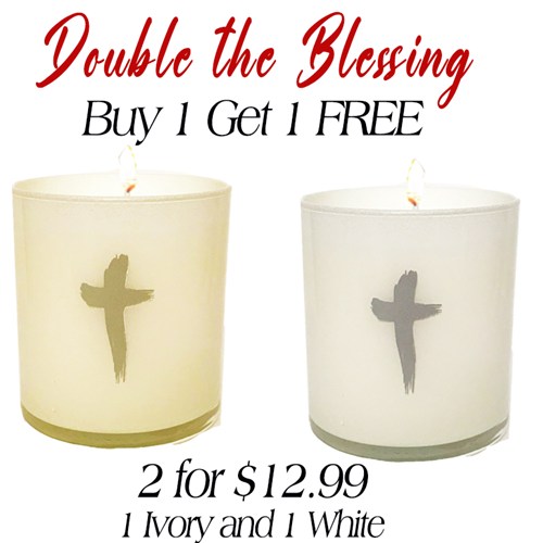 BUY 1 GET 1 FREE! POMEGRANATE/PLUM CROSS CANDLE