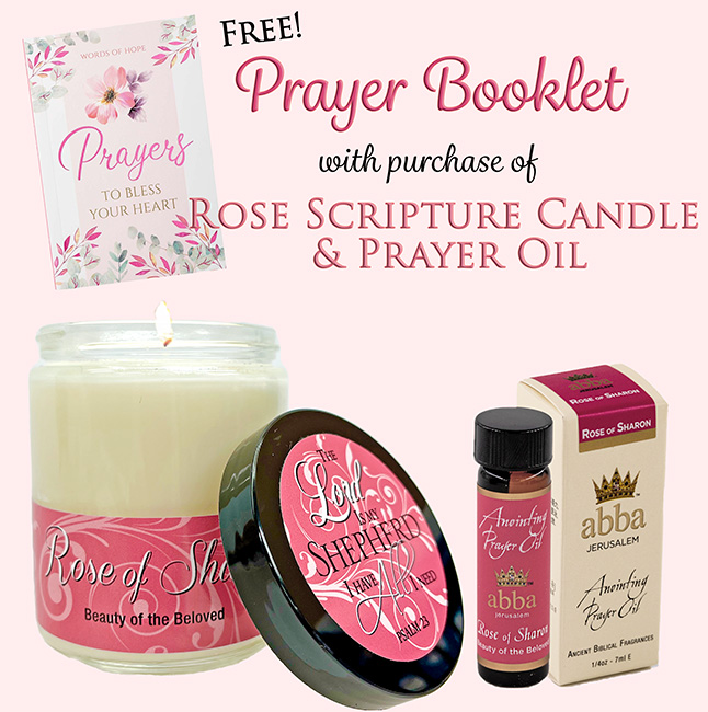 FREE BOOK WITH ROSE OF SHARON CANDLE & 1/4 OZ OIL SPECIAL