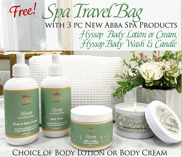 HYSSOP WASH, CANDLE, WAFFLE BAG and (Lotion or Cream)