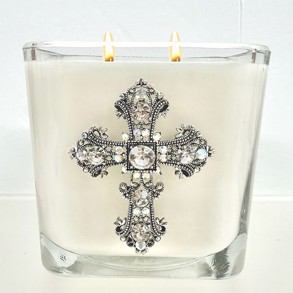 FIG ALMOND CRYSTAL JEWELED CANDLE