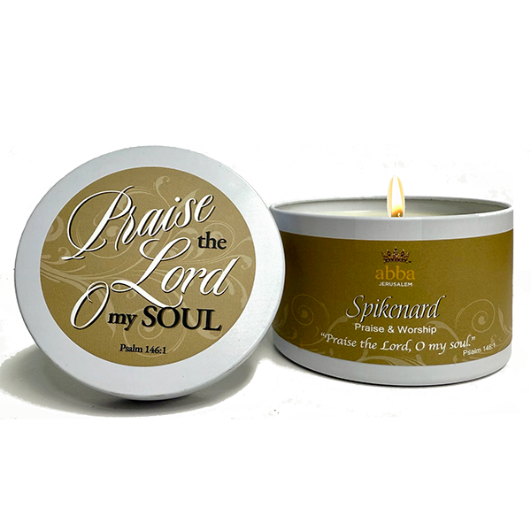SPIKENARD SCRIPTURE TIN - "O PRAISE THE LORD OH MY SOUL" - 8 OZ